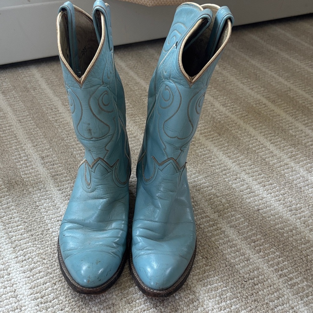 Rare Vintage Tiffany Blue Tony Lama Boots